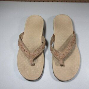 Vionic womens tan an brown thong sandals 10 M